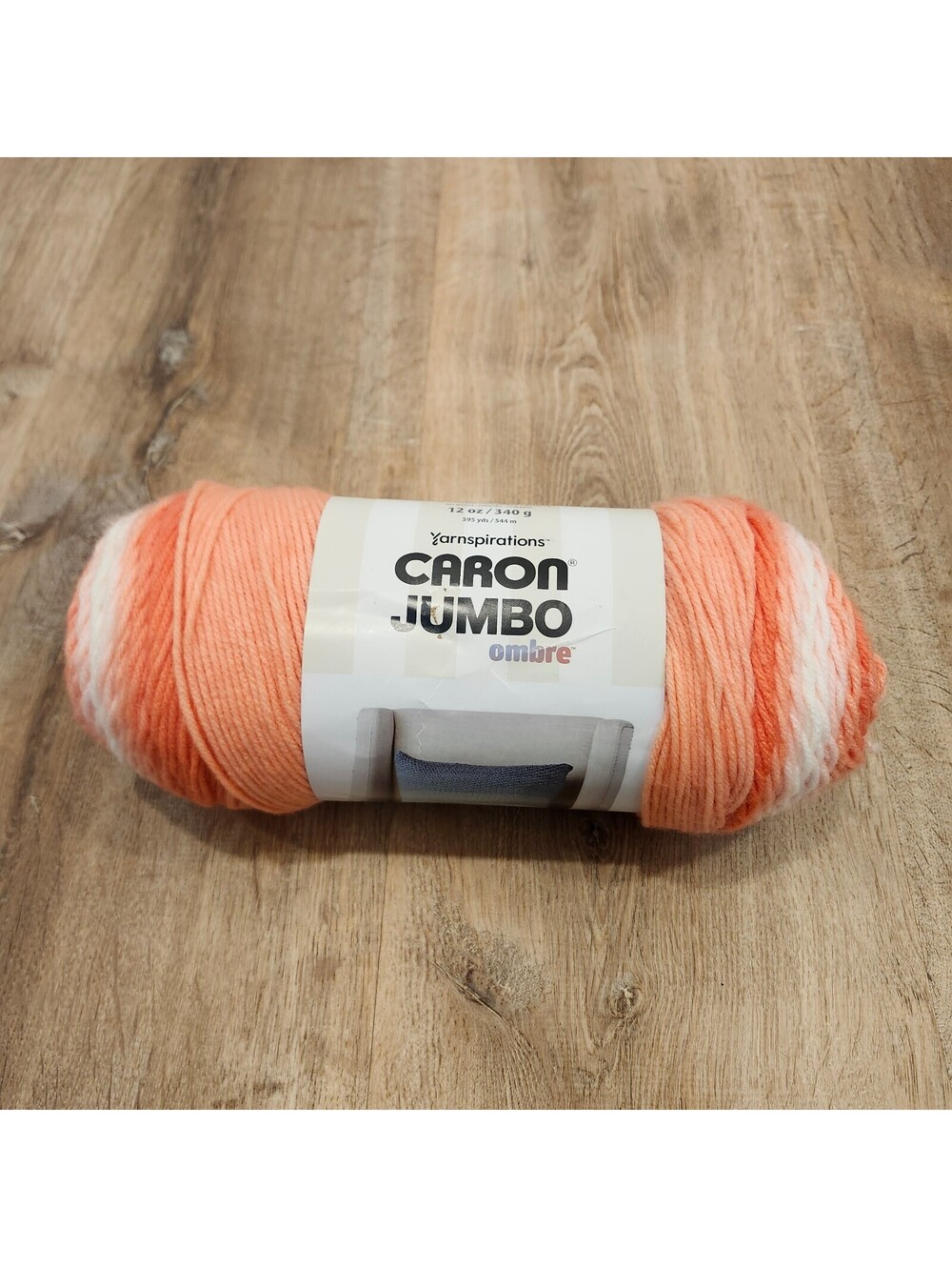 Caron Jumbo Ombre Acrylic Yarn 12 oz Salmon Pink